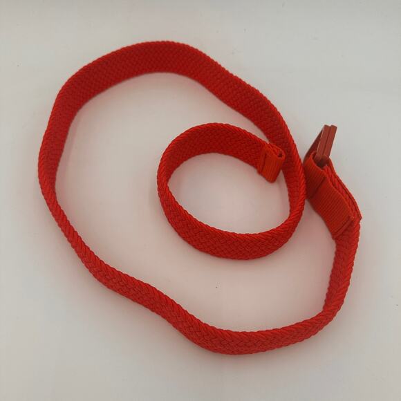 Red Canvas Braided Keyhole Logo Belt - Picture 5 of 6